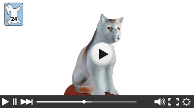 Dachschmuck Katze sitzend 3D Video