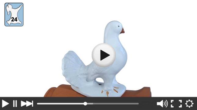 Dachschmuck Taube 3D Video